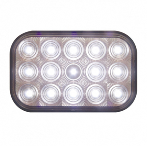 Grommet-Mount 5-1/4" Rectangular LED Back-Up Light - 15 Diodes, 12V (Wht)