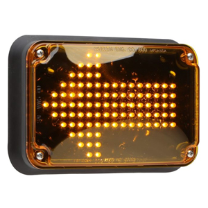 Surface-Mount 6-1/2" Rectangular LED Turn Light Flasher w/ Arrow Pattern and 6" Pigtail (Amb)