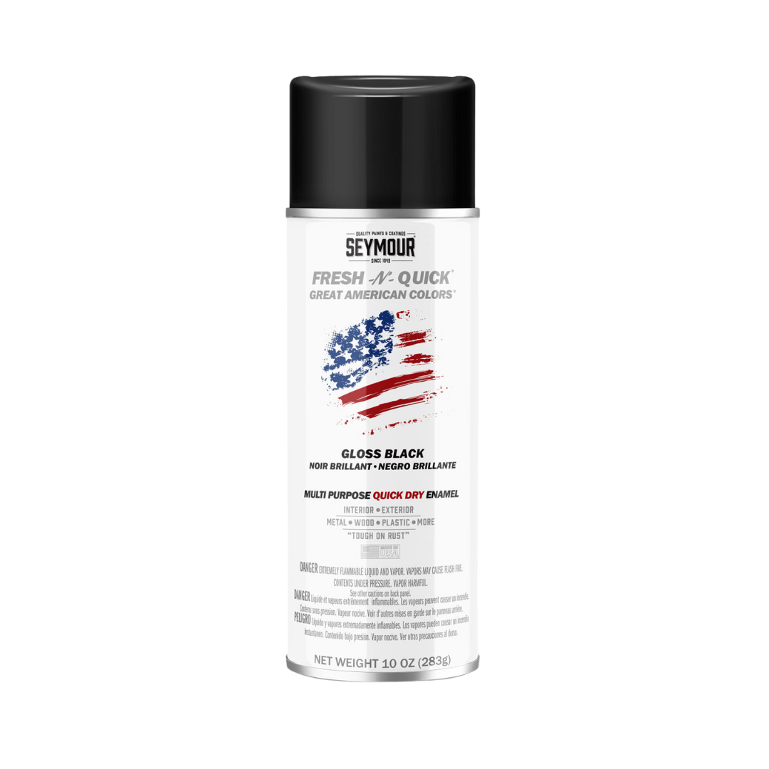 Seymour Fresh-N-Quick Gloss Black Enamel Spray Paint 10 oz