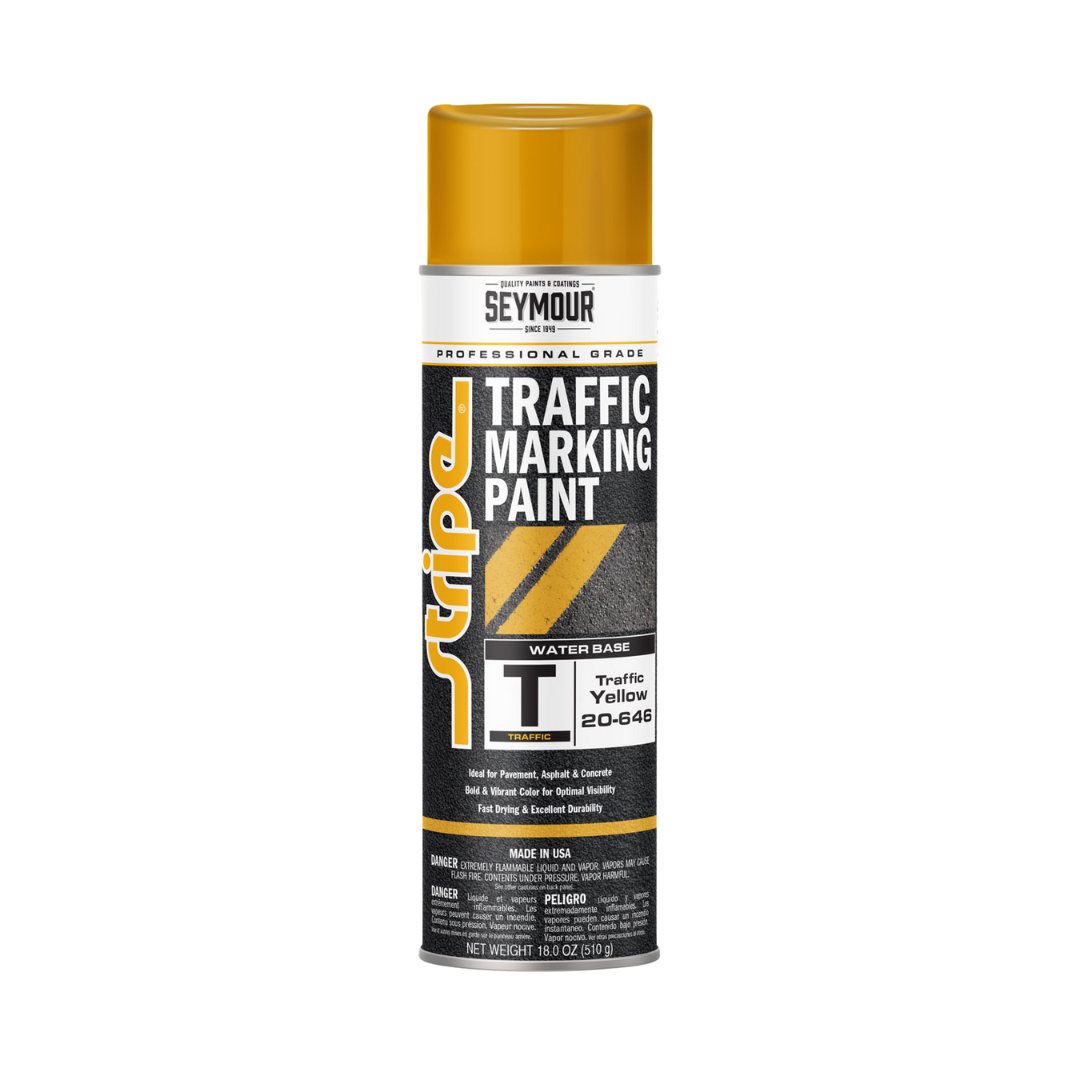 Seymour Stripe Traffic Yellow Water-Based Marking Paint Aerosol 18oz