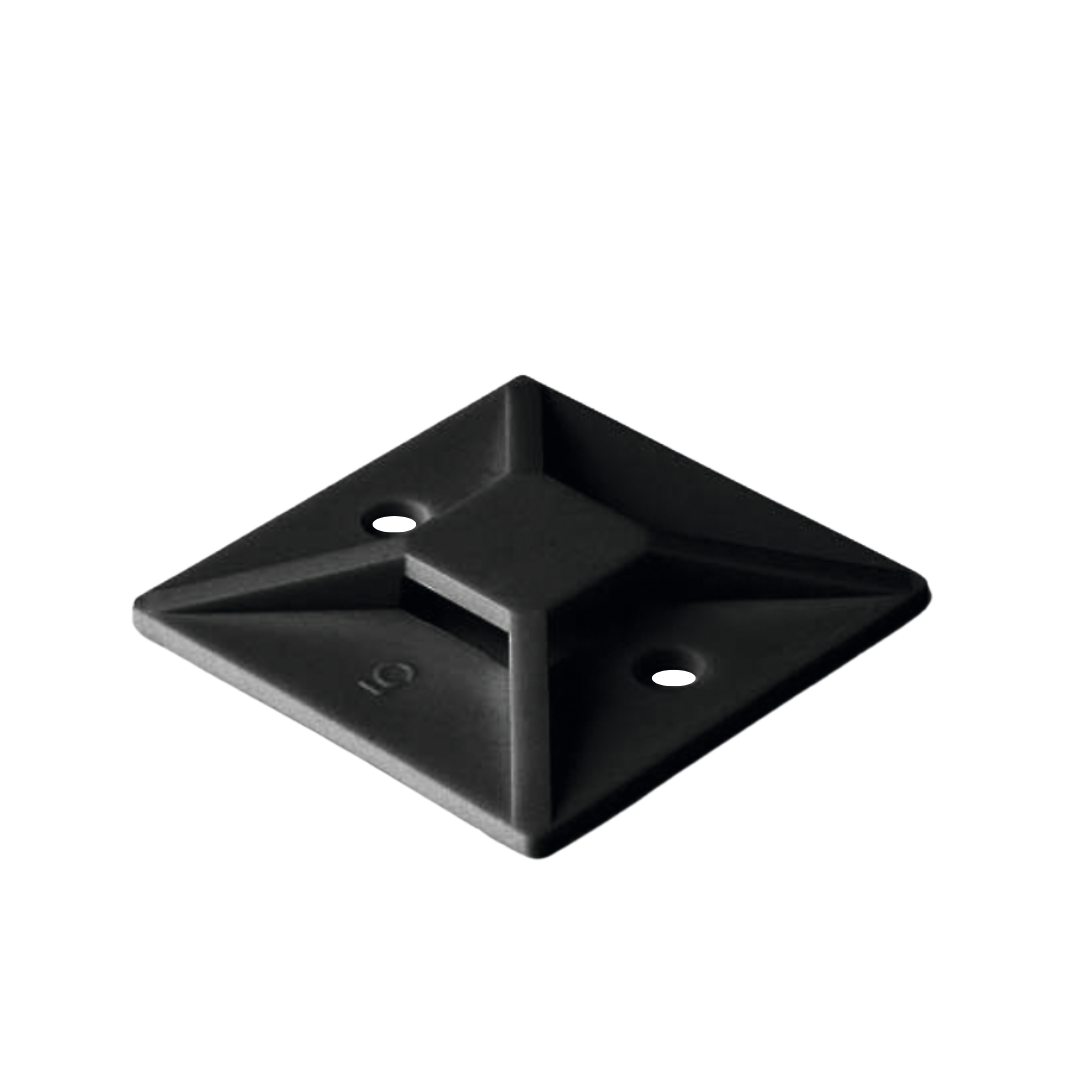 Adhesive Nylon Cable Tie Base 1-1/2" x 1-1/2" (Black)