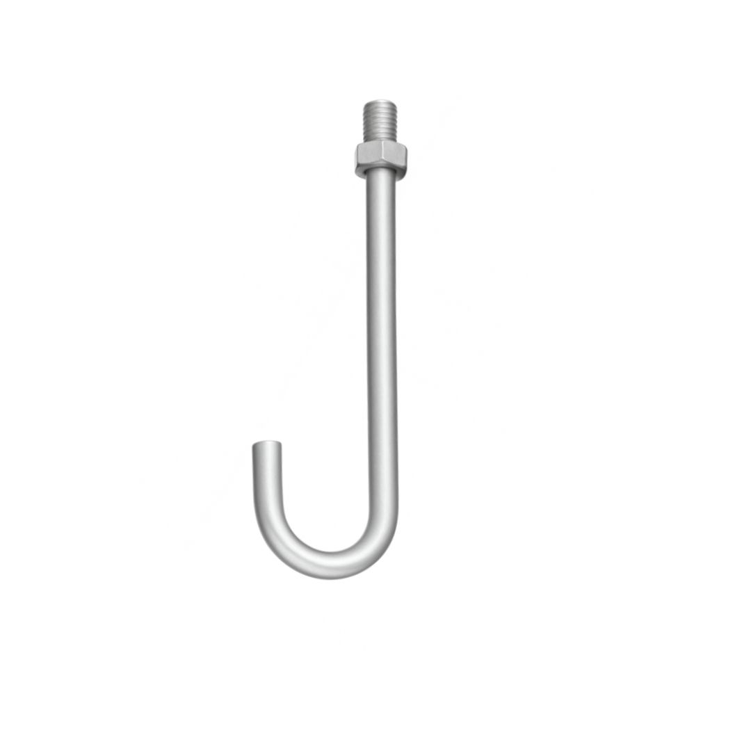 J-Bolt Zinc 5/8-11×8-in OAL, 4-in Threads