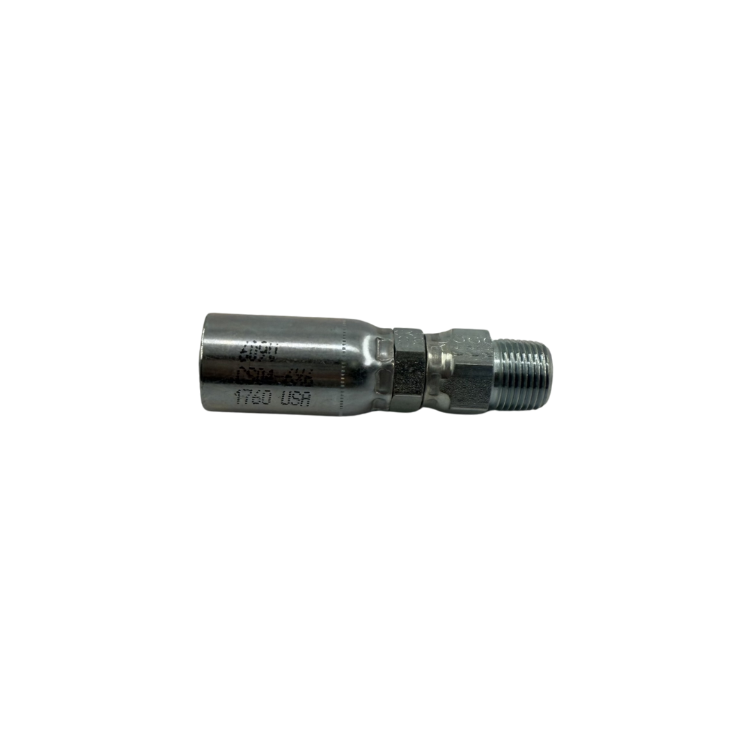 90° Female Swivel – JIC 37° – 1/4" Hydraulic Hose x 7/16"-20 Thread, Carbon Steel