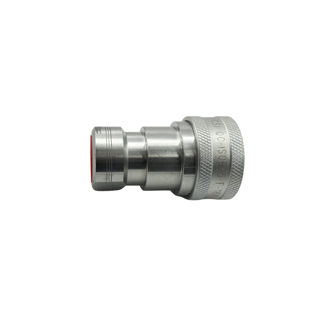 1" ISO B Series Hydraulic Quick Coupler – Female, Steel, NPT Thread
