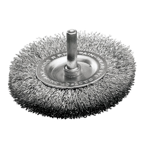 3" Crimped Wire Wheel Brush – Coarse – 1/4" Shank – Carbon Steel – Bulk Pack