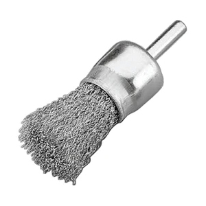 1" Crimped Wire End Brush – Coarse – 1/4" Shank – Carbon Steel – Bulk Pack – Max 4,500 RPM