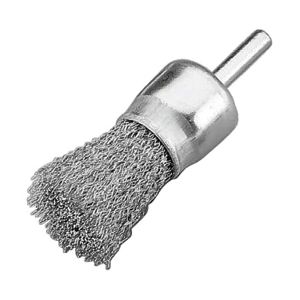 1" Crimped Wire End Brush – Fine – 1/4" Shank – Bulk Pack – Carbon Steel – Max 4,500 RPM