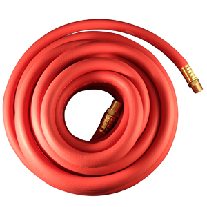 Air Hose — 3/8 in ID × 25 ft, EPDM Rubber, Two-Braid Reinforced, 3/8 in MNPT Both Ends, Heavy-Duty