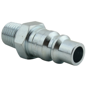 Pneumatic Quick-Connect Plug — 1/4 in Basic Flow, 3/8 in Male NPT, Steel, 300 psi, 67 SCFM (1839)