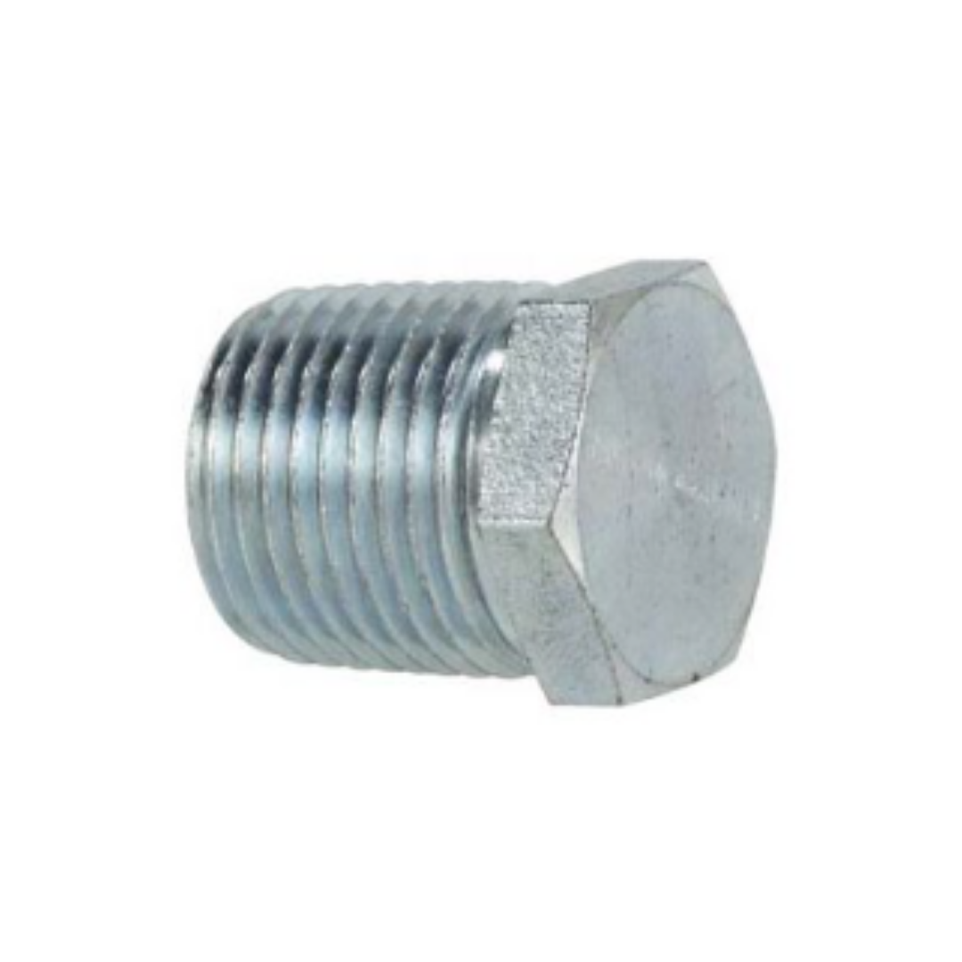 3/8" Steel Hex Head Pipe Plug – NPT Male, 3,000 PSI, 375°F Rated