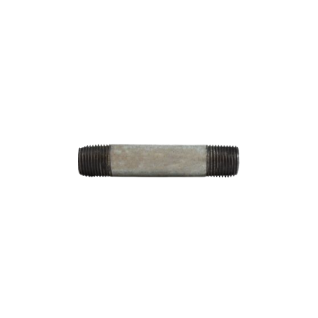 3/8" x 2" Galvanized Steel Pipe Nipple – NPT Male x Male, Schedule 40, ANSI B1.20.1