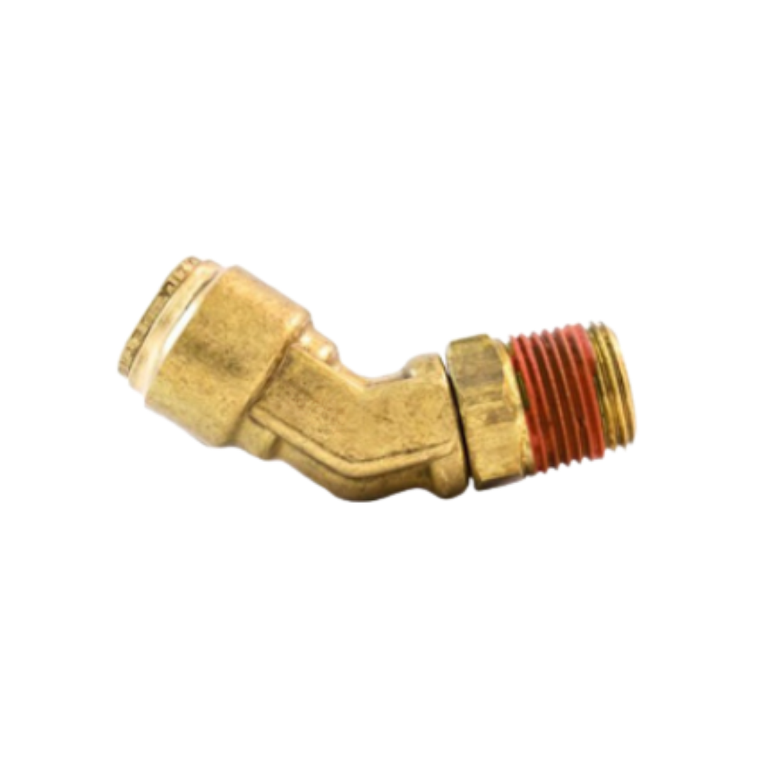 1/2" Tube x 1/2" Male Pipe Brass Push-to-Connect 45° Swivel Elbow