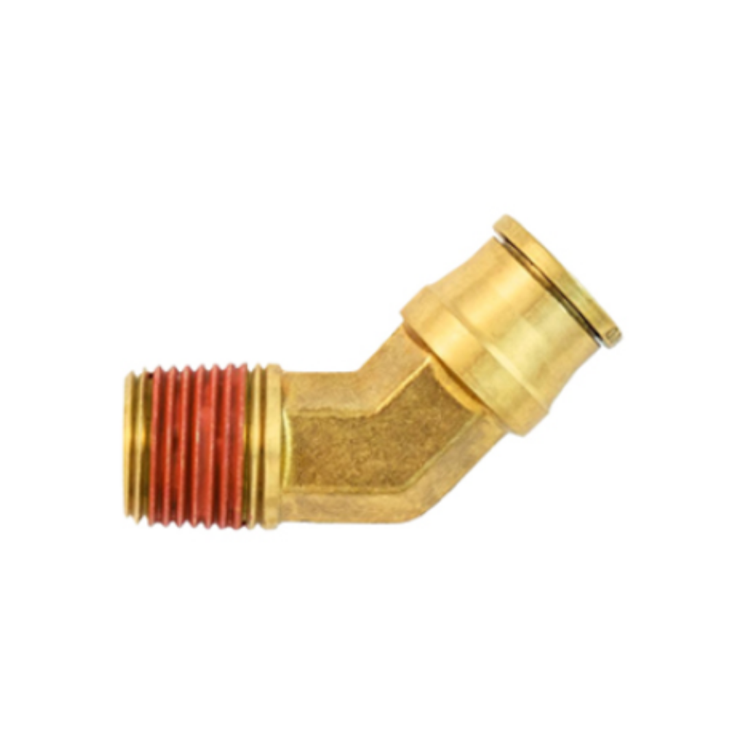5/8" Tube x 3/8" Male Pipe Brass Push-to-Connect 45° Fixed Elbow (Non-Swivel)