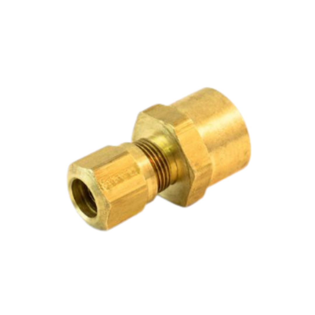 TRS-S766AB-6-4 Brass Female Connector, 3/8" Tube x 1/4" NPT, DOT Air Brake Fitting, -40°F to 200°F, 150 PSI