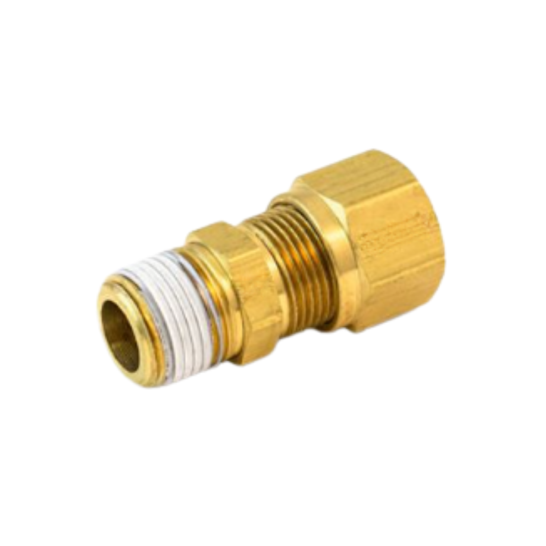 TRS-S768AB-6-6 Brass Male Connector, 3/8" Tube x 3/8" NPT, for Nylon Air Brake Tubing, -40°F to 200°F, 150 PSI