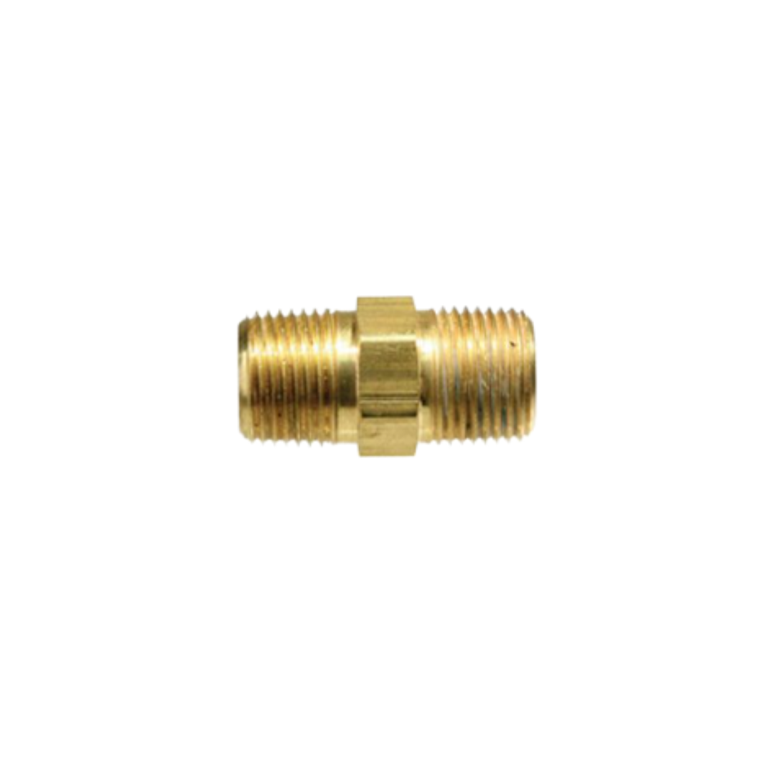 1/2" x 1/4" Brass Hex Reducing Nipple – NPT