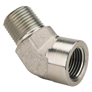 Hydraulic 45° Street Elbow – 1" Male NPTF to 1" Female NPTF – Carbon Steel