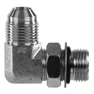 JIC 37° Flare 90° Elbow – 1/2" Hose x 1/2" Straight Thread O-Ring, 3/4" Hex – Hydraulic Fitting