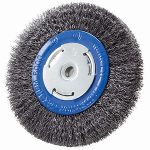 6" Crimped Wire Wheel – Carbon Steel – 3/4" Wide – Bench/Pedestal Grinder – 1/2", 5/8", or 2" Arbor – Max 6,000 RPM