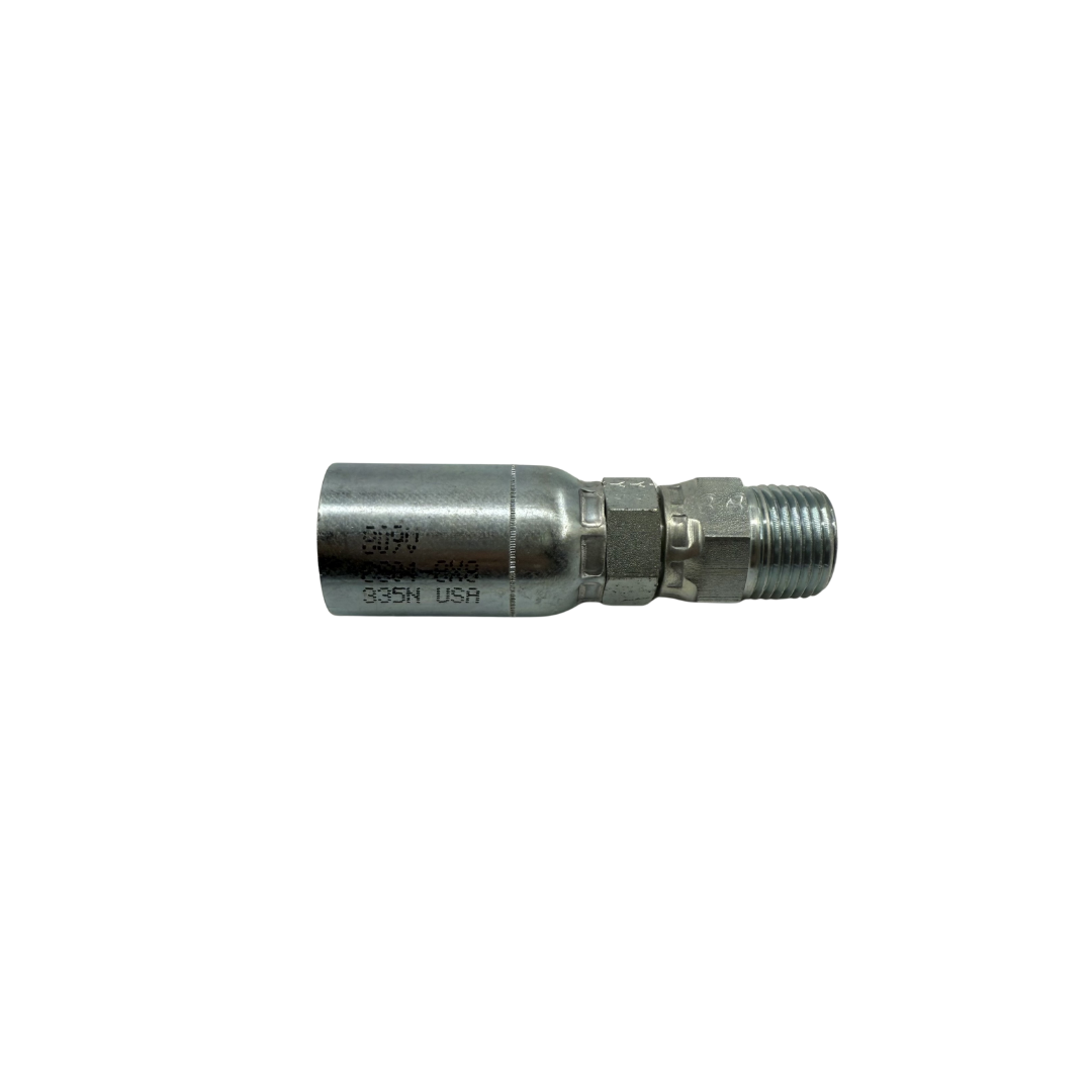 Male Pipe Swivel Hydraulic Adapter – 1/2" Hose x 1/2"-14 NPTF – Straight – Zinc-Plated