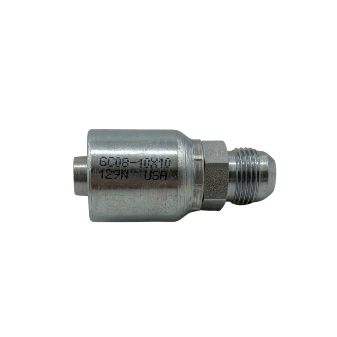 Hydraulic Hose Fitting – 90° Female Swivel Elbow – JIC/SAE Dual Seat – 1/2" Hose x 3/4"-16 Thread – A-Series – Trivalent Zinc Plated