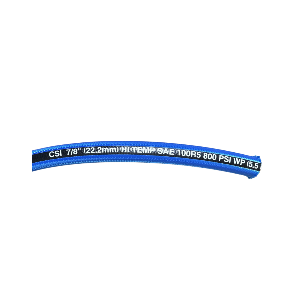 7/8" High Temperature Hydraulic Hose – Blue Cloth Covered, 1-Wire Braid, 3200 PSI (HTR5-7/8)