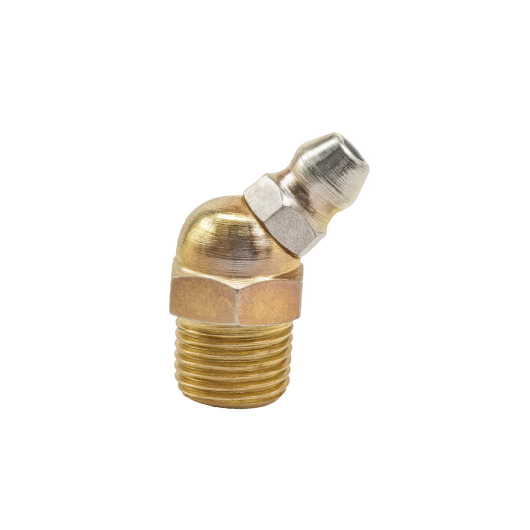 Grease Fitting – 1/8" NPT 45° Angle, 1" Overall Length