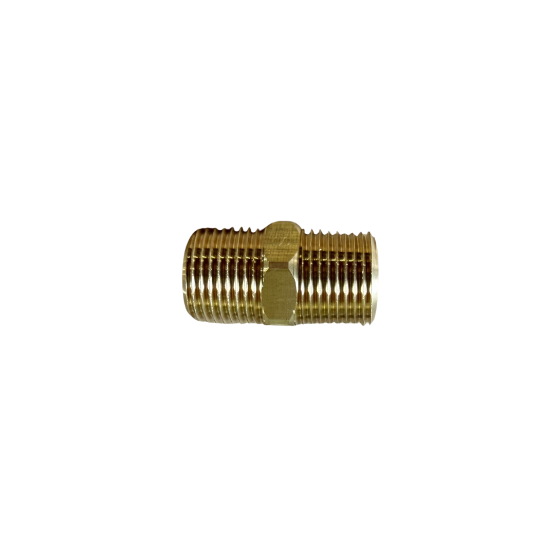 3/8" Hex Nipple – Light Pattern, Non-SAE, Brass