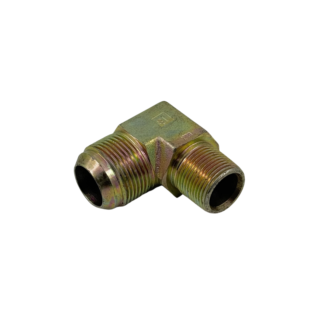 JIC 37° Flare-Twin® 45° Male Elbow – 1" JIC x 3/4" NPT – Steel Hydraulic Adapter